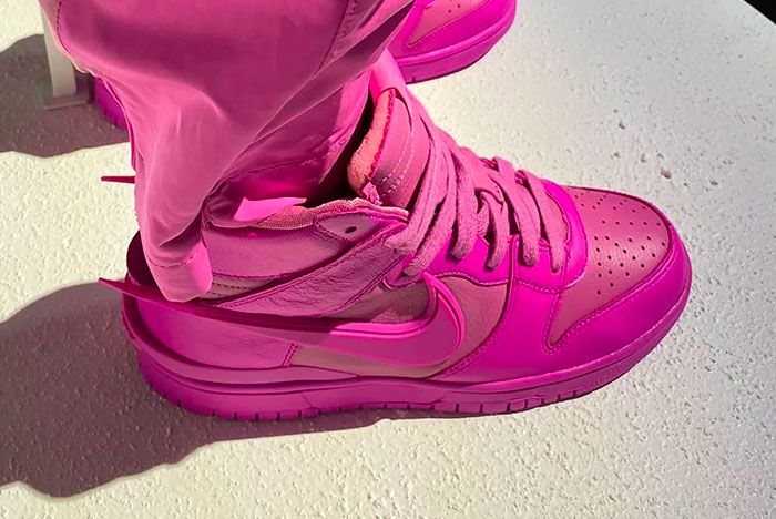 Updated Drop Details: The AMBUSH x Nike Dunk High 'Lethal Pink ...
