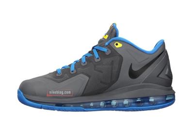 Le Bron 11 Low Gs Gry Blu Sideview2