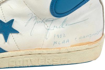 1981 82 Michael Jordan Signed Inscribed Pair Of North Carolina Tar Heel Game Worn Shoes From Freshman Ncaa Championship Season 4