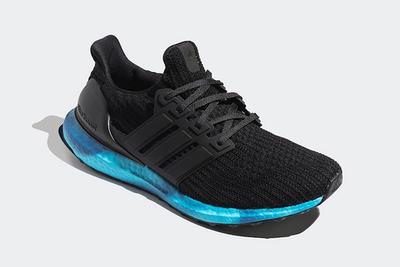 Adidas Ultra Boost Black Blue Fv7281 Front Angle