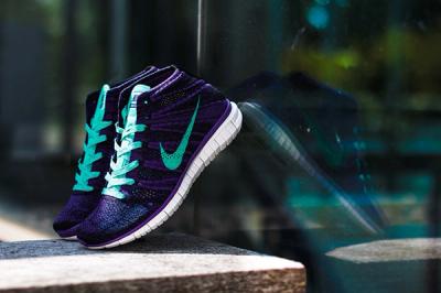 Nike Wmns Free Flyknit Chukka Court Purple Hyper Jade 4