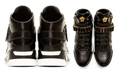 Versace Black Leather High Top Bcooc 3