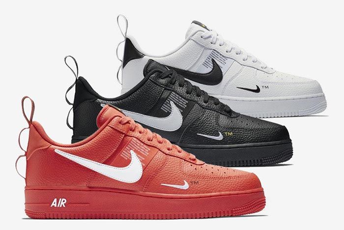 black air forces with red tag