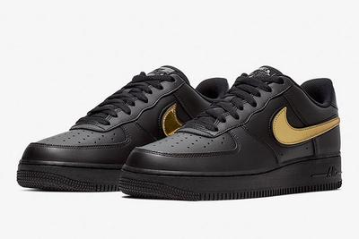 Nike Air Force 1 Blk Gld Ct2252 001 Front Angle