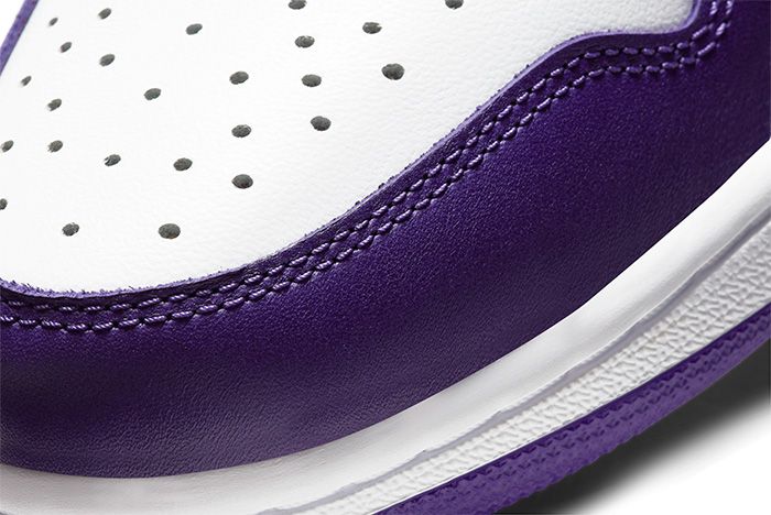 Air Jordan 1 Court Purple toe detail shot