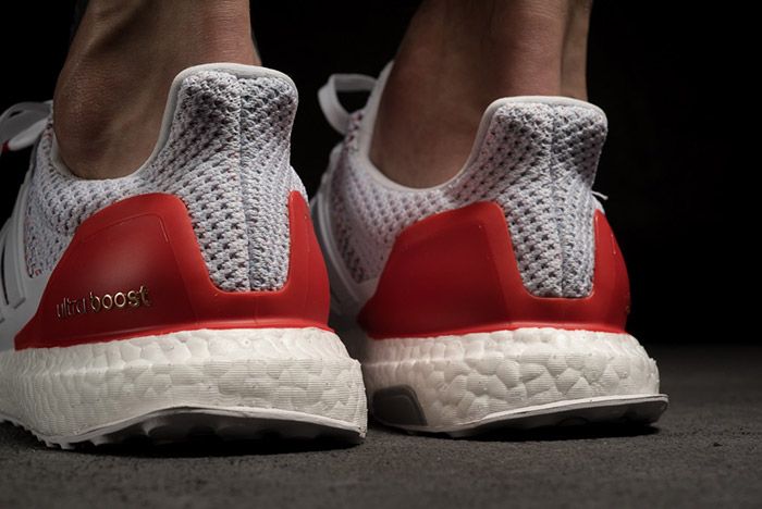 Adidas Ultra Boost White Red Multicolour On Feet 2