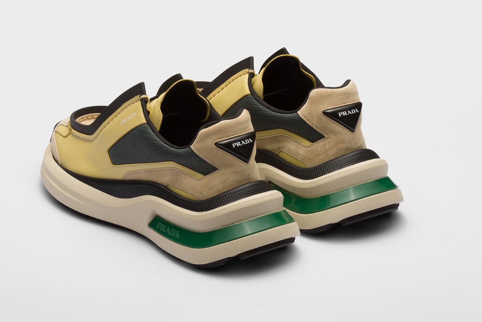 Prada Bring Heat With New Panelled Leather Chunky Sneakers - Sneaker ...