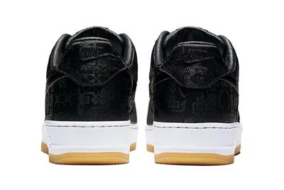 Nike Air Force 1 Clot Black Silk Right Rear Heels