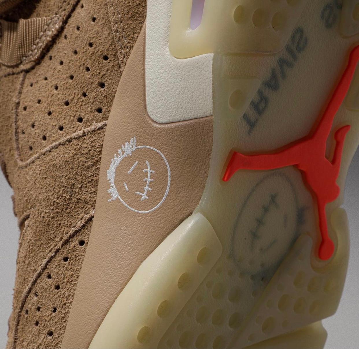 travis scott air jordan 6 british khaki on grey