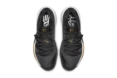 Nike Kyrie 5 Black Metallic Gold Ao2918 007 Release Date Top Down