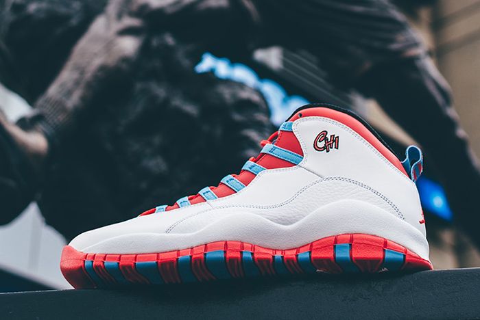 Jordan 10 half red half blue online