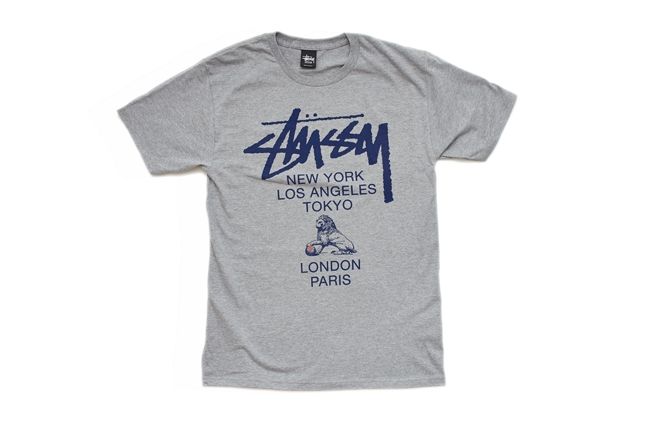 Stussy Singapore Tribe Grey Tee Front 1