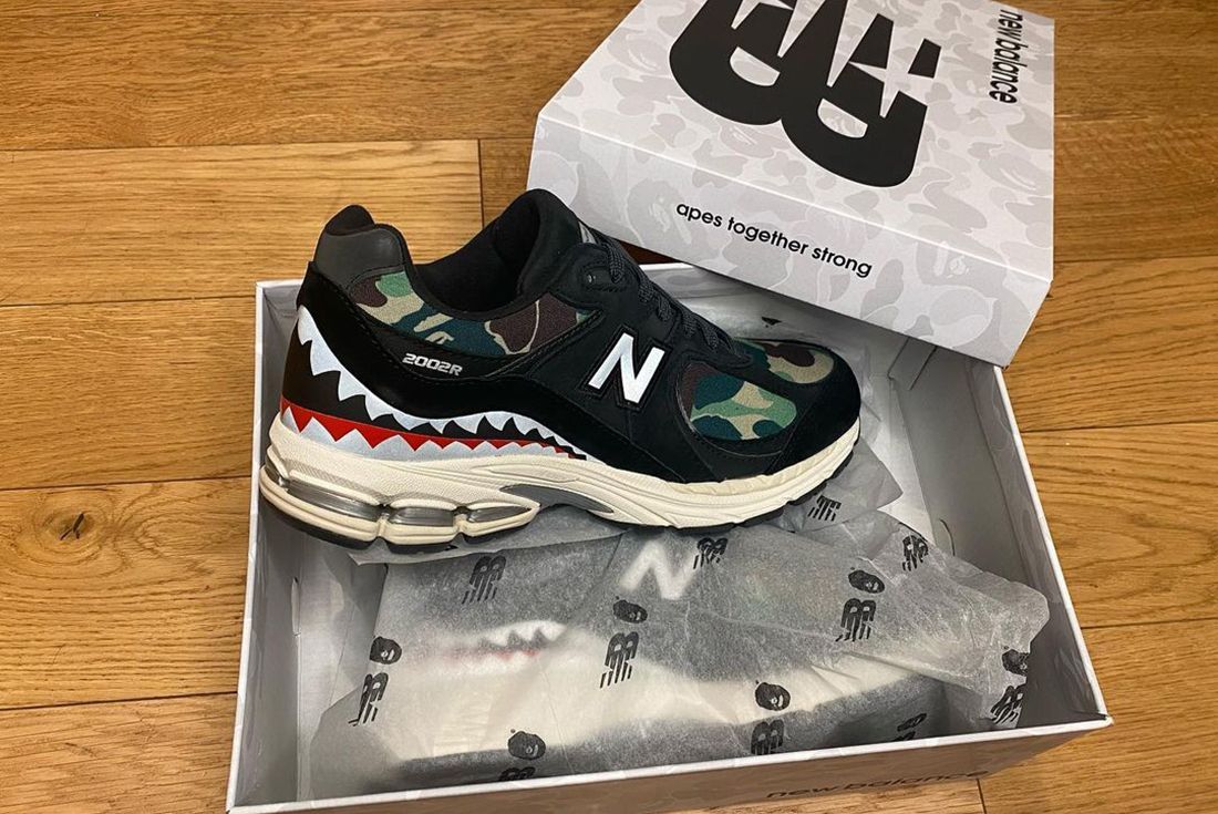 A New Look at the BAPE x New Balance 2002R Surfaces - Sneaker Freaker