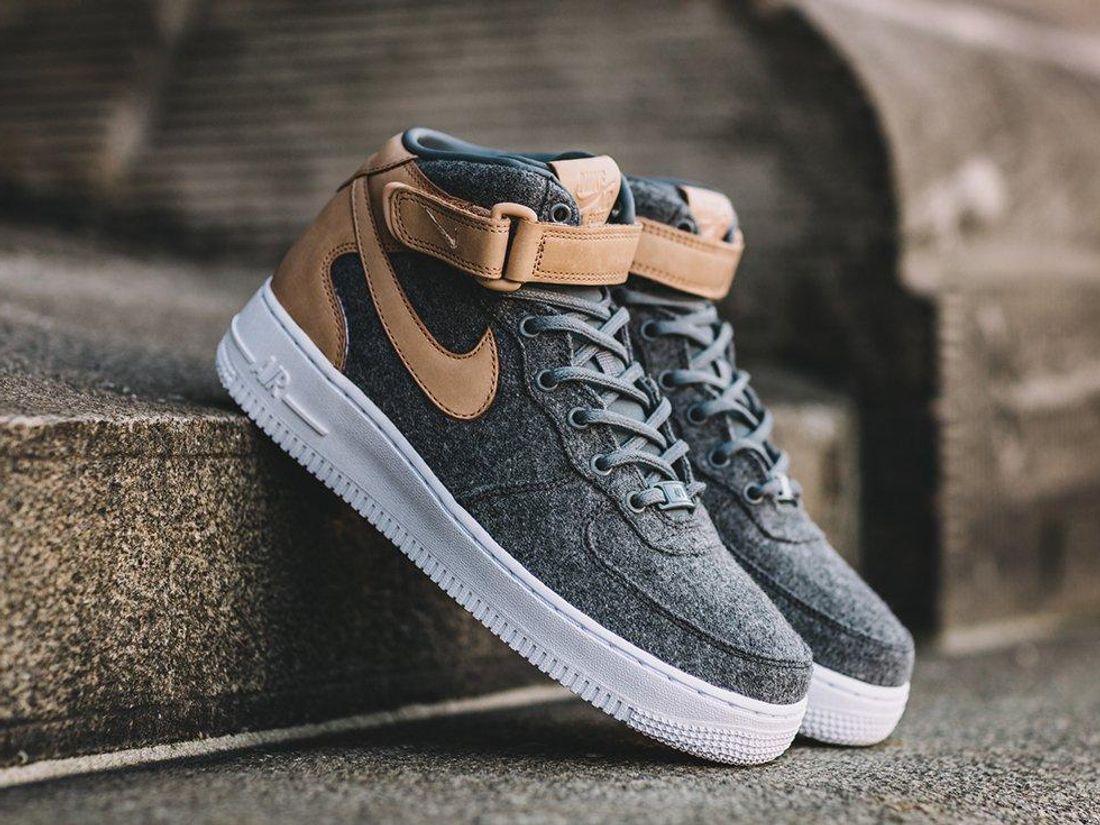 Nike Air Force 1 Mid Leather Premium Wmns (Oatmeal) - Sneaker Freaker
