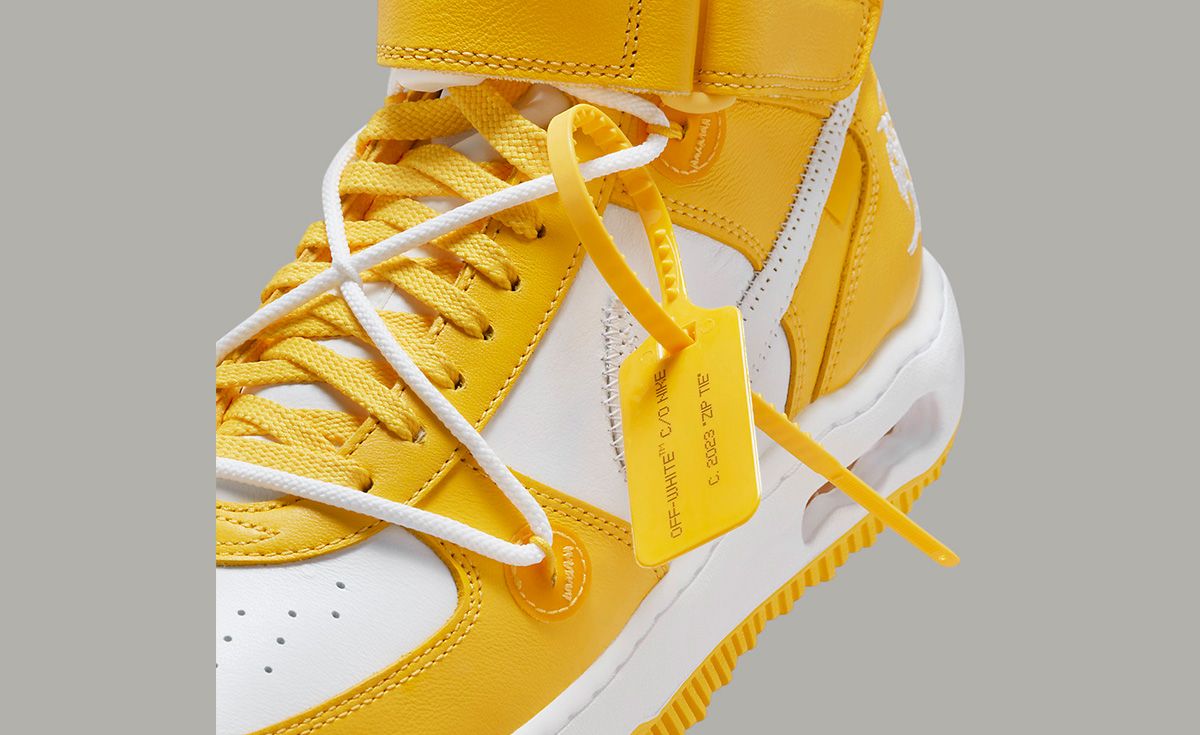 The Off White X Nike Air Force 1 Mid Varsity Maize Releases Soon Sneaker Freaker 9091