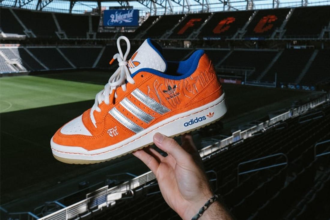 Orange Unheardof adidas Forum sneaker with silver Three Stripes