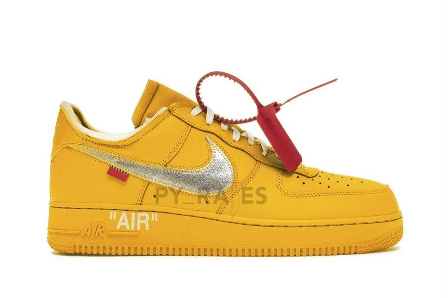 Off-White x Nike Air Force 1 University Gold Right