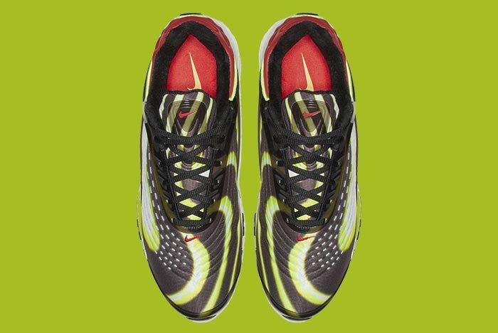 nike air max deluxe black volt habanero red white