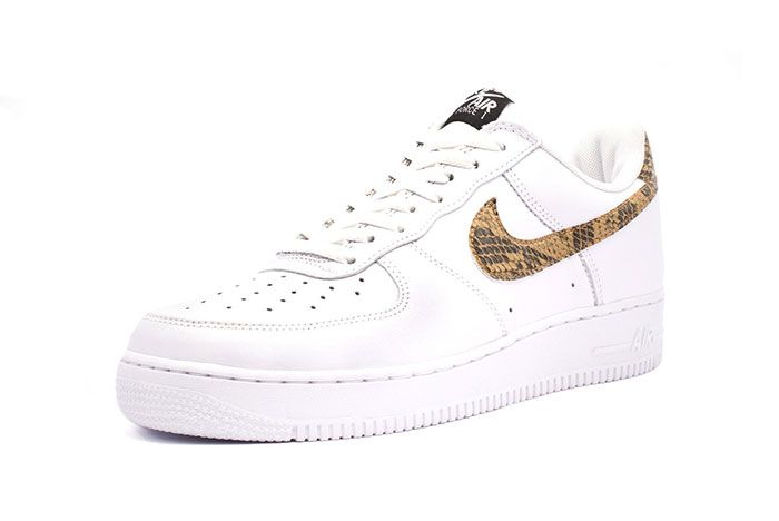 Nike Air Force 1 Low Premium Ivory Snake Three Quarter Lateral Side Shot