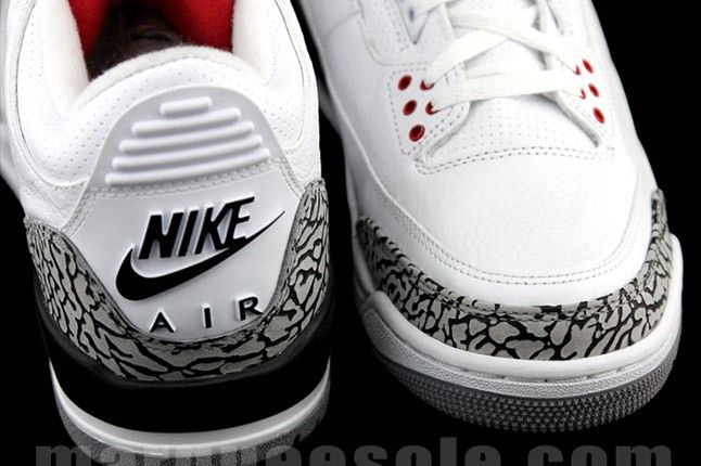 white cement 3 jordans