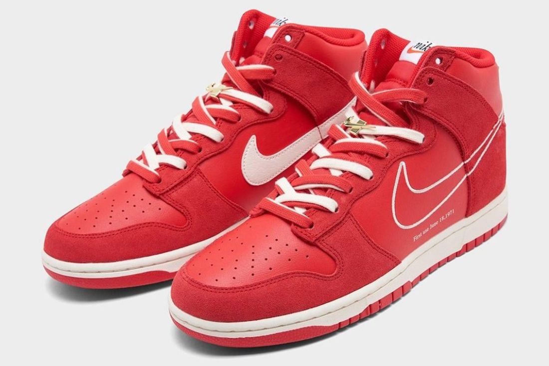nike dunk high first use red 