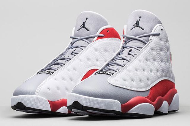 jordan 13 grey red