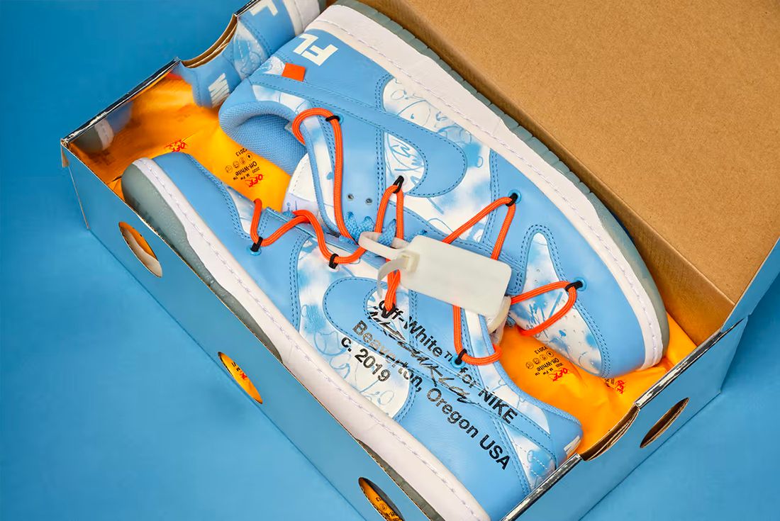 An In-Hand Look at the Blue Nike Dunk Low 'Virgil Abloh™ x Futura