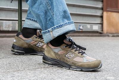 New Balance Made In Uk Season 2 991 Olive On Foot