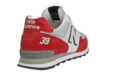 New Balance Race Inspired 574 Red And Grey Heel 1
