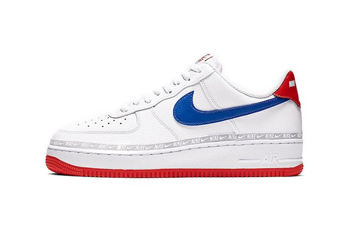 air force 1 white red and blue