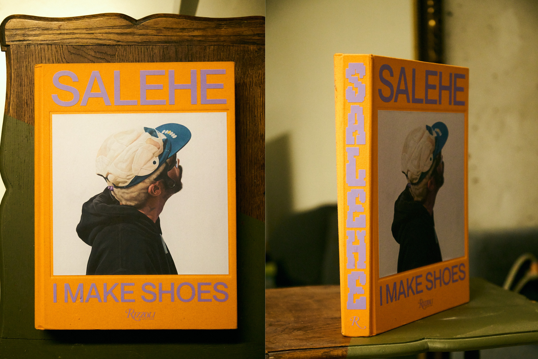 2 pictures of a book side by side