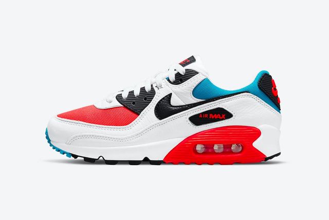 blue and red air max 90