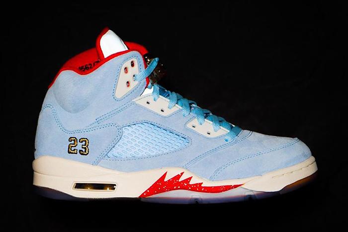 Trophy Room Air Jordan 5 Collaboration Official Release Date Blue Lateral