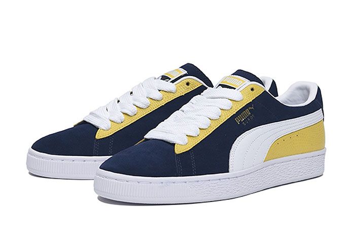 Billys Tokyo Puma Suede Classic Two Toned Navy Front Angle