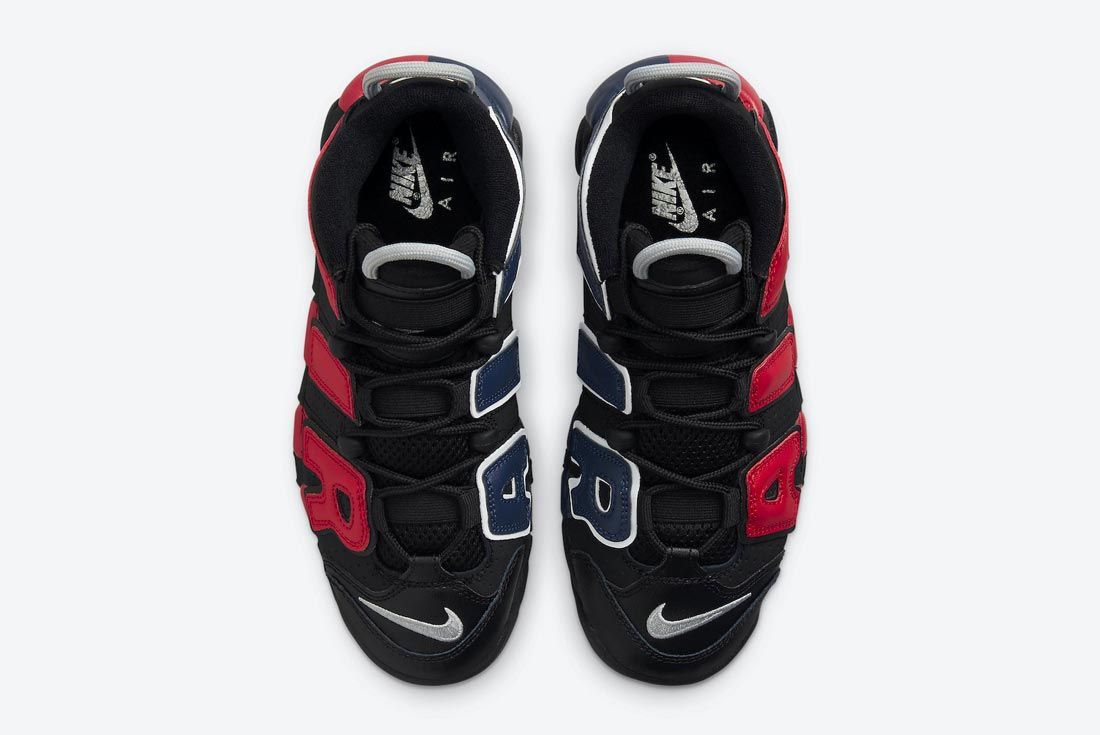 nike uptempo red and black