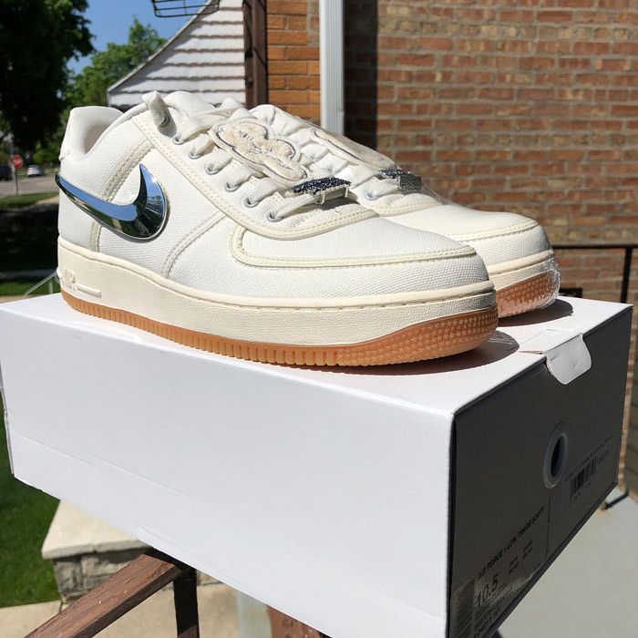 travis scott nike air force 1 sail