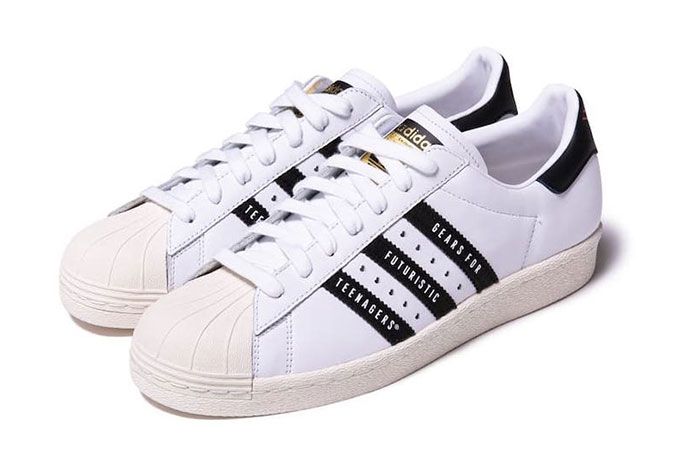 Human Made Adidas Superstar White Black Front Angle