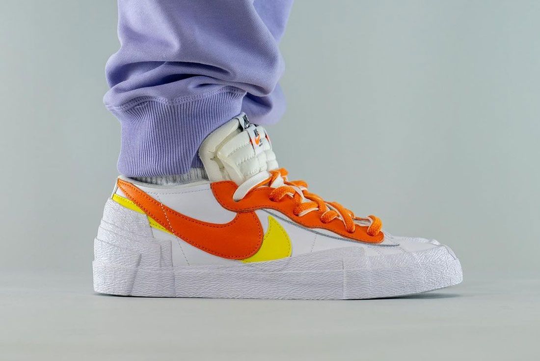 On-Foot: The sacai x Nike Blazer Low 'Magma Orange' - Sneaker Freaker