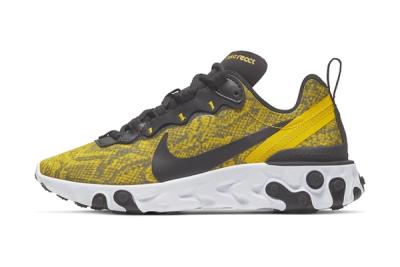 Nike React Element 55 Yellow Snakeskin Release Date Lateral