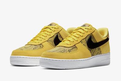 Nike Air Force 1 Low Yellow Snakeskin Bq4424 700 Front Angle