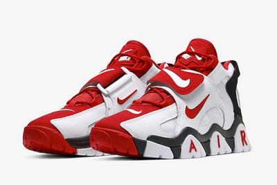 Nike Air Barrage Mid White Red At7847 102 Front Angle
