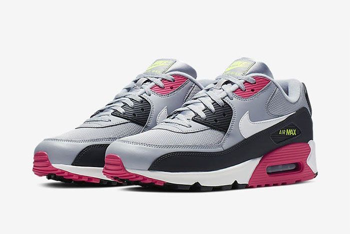 Nike Air Max 90 Pink Grey Volt Aj1285 020 Side Pair2