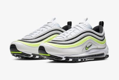 Nike Air Max 97 White Black Volt Reflective Release Date Pair