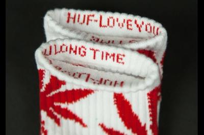 Huf Valentine Plantlife Sock White Detail 1