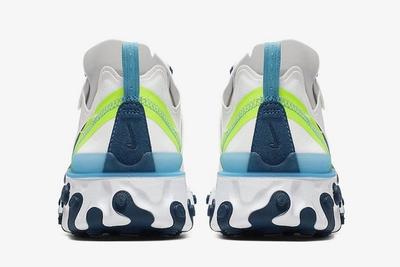 Nike React Element 55 White Navy Sea Green Heels