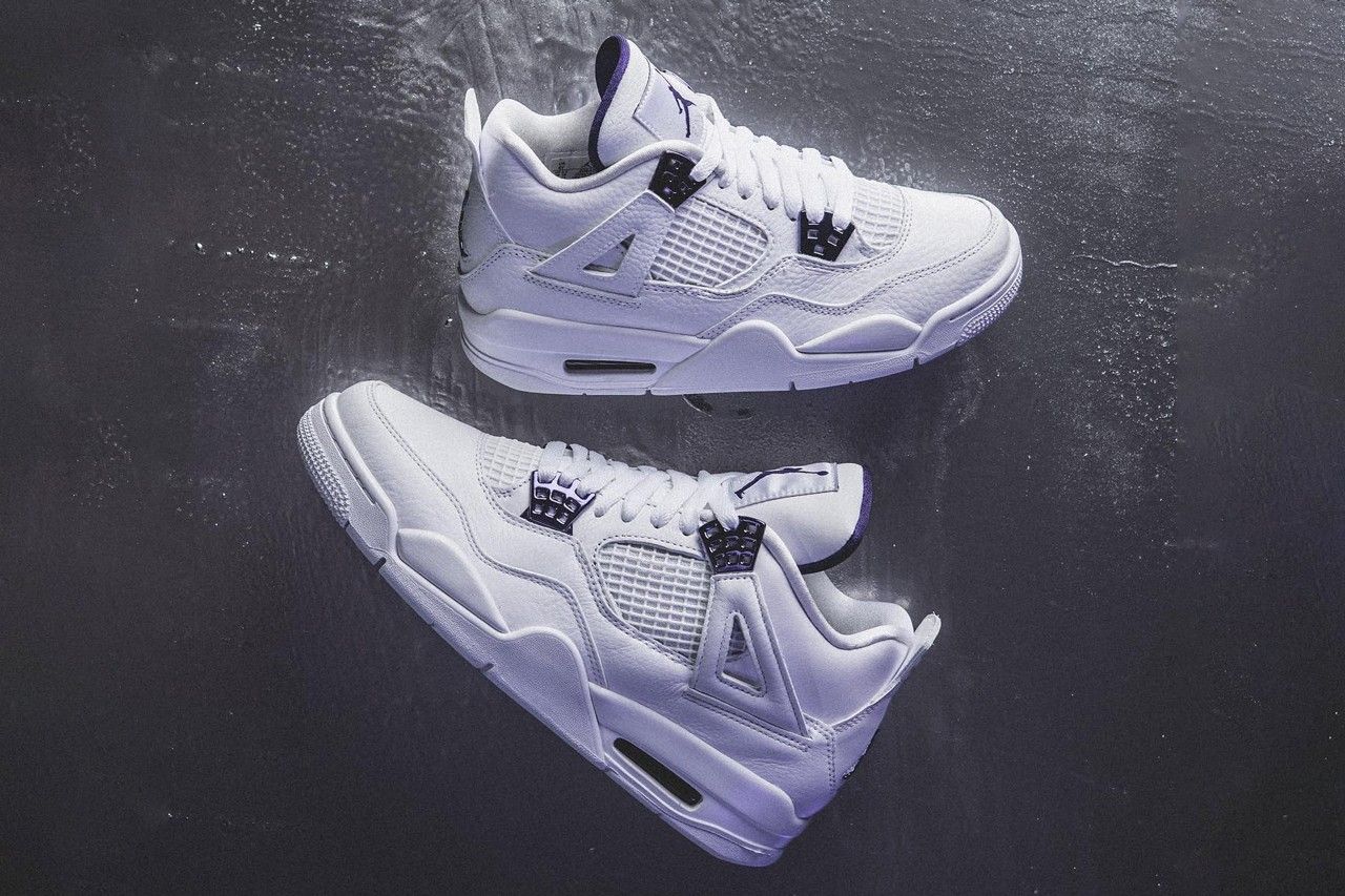 jordan retro 4 metallic purple outfit