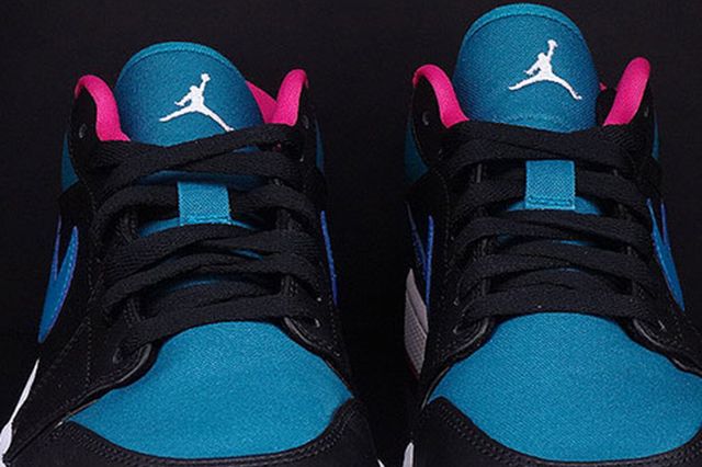 black blue and pink jordans