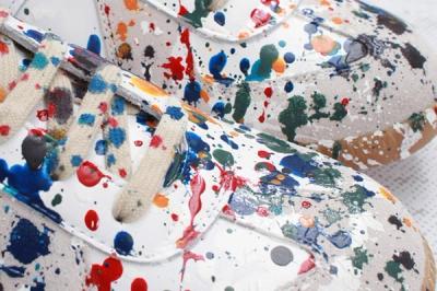 Maison Martin Margiela Lowtop Paint Splatter Toe Detail 1