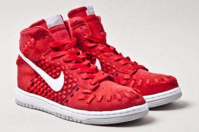 Nike Dunk Woven Checkerboard Red Pair 1