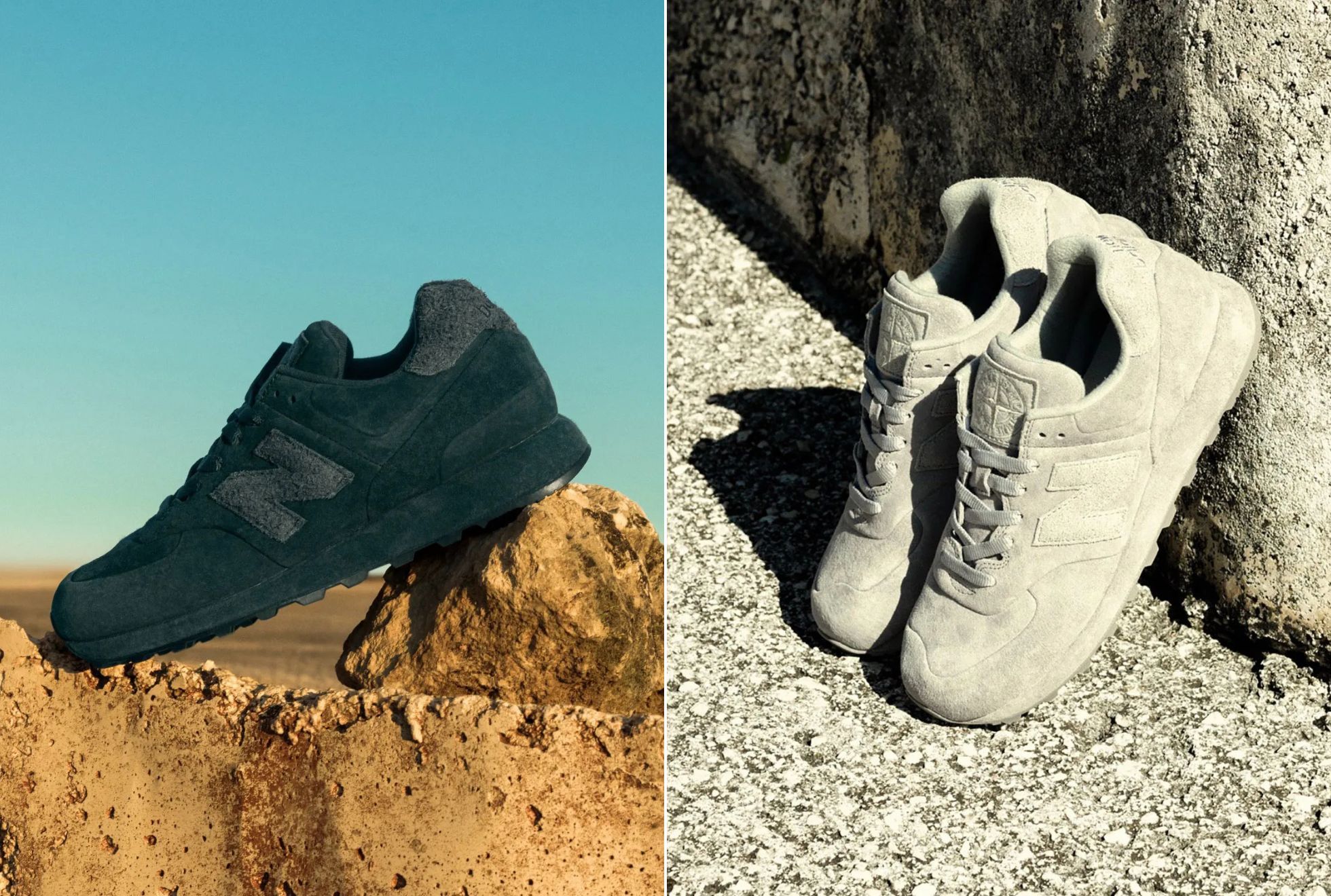 Stone Island Go 'Ghost' on the New Balance 574 Again - Releases